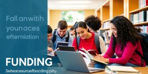 Group of students studying together in a library setting.
